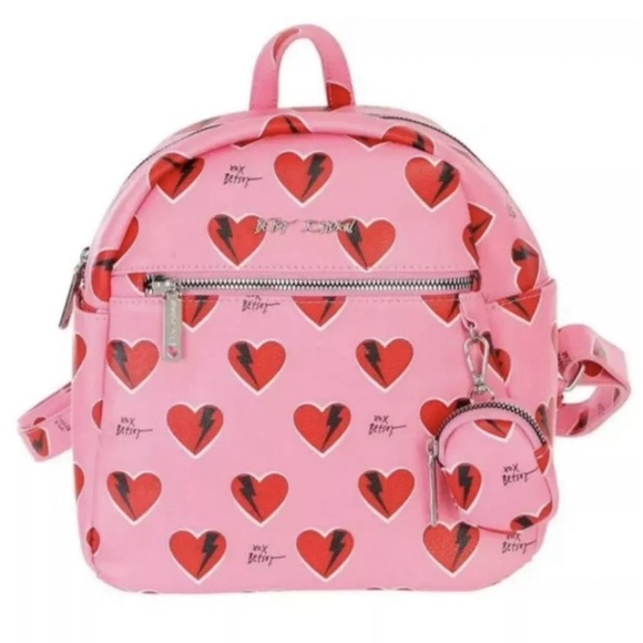 Betsey Johnson Hearts Backpack - Picture 1 of 5